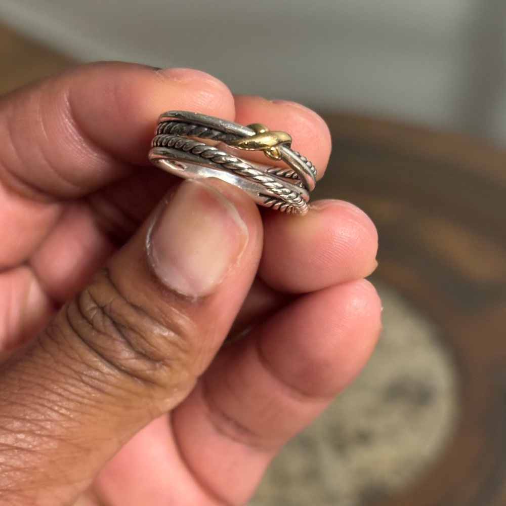 Silver and Gold Intertwined Ring Timeless Design